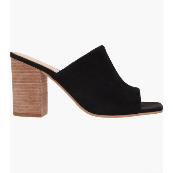 New in Box Nordstrom Block Heel Black Leather Mules size 7 - Picture 6 of 9